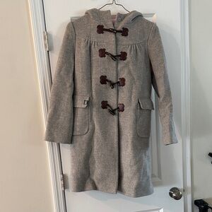Gray Hooded Toggle Coat